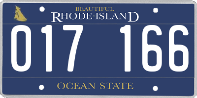 RI license plate 017166