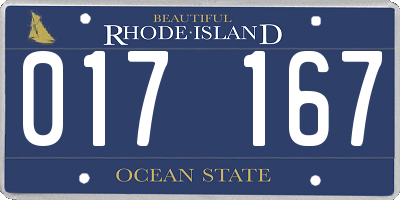 RI license plate 017167