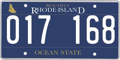 RI license plate 017168