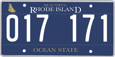 RI license plate 017171