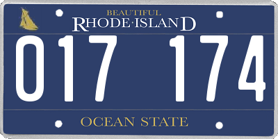 RI license plate 017174