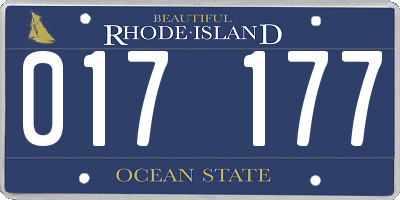 RI license plate 017177