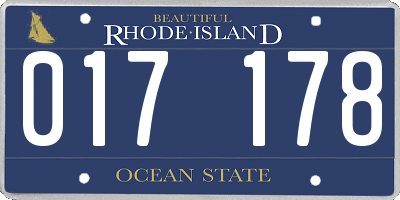 RI license plate 017178