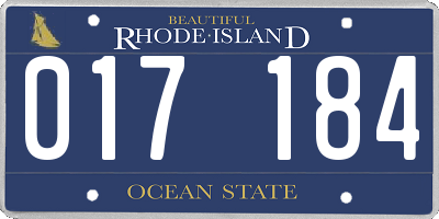 RI license plate 017184