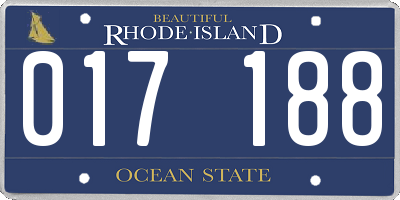 RI license plate 017188