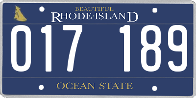 RI license plate 017189