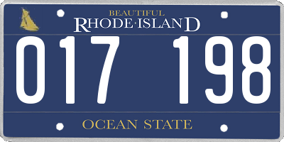 RI license plate 017198