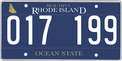 RI license plate 017199