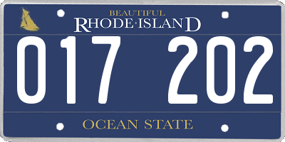 RI license plate 017202