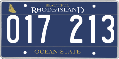 RI license plate 017213