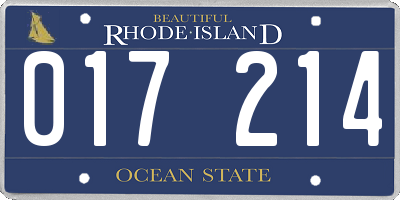 RI license plate 017214