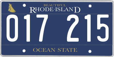 RI license plate 017215