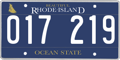 RI license plate 017219