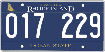 RI license plate 017229