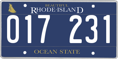 RI license plate 017231