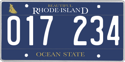 RI license plate 017234