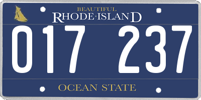 RI license plate 017237