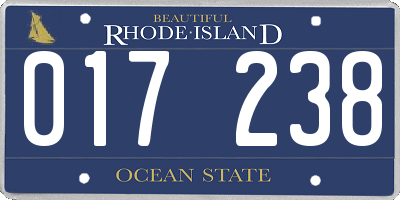 RI license plate 017238