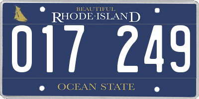 RI license plate 017249