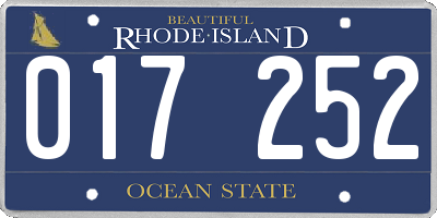 RI license plate 017252