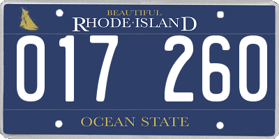 RI license plate 017260