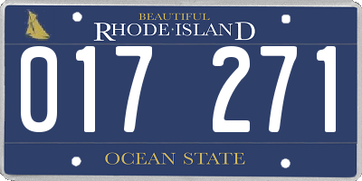 RI license plate 017271