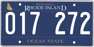 RI license plate 017272