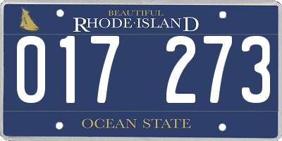 RI license plate 017273