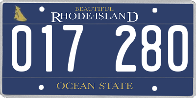 RI license plate 017280