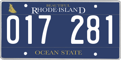 RI license plate 017281