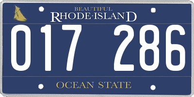 RI license plate 017286