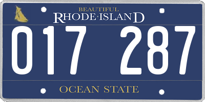 RI license plate 017287