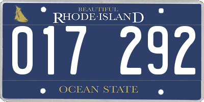 RI license plate 017292