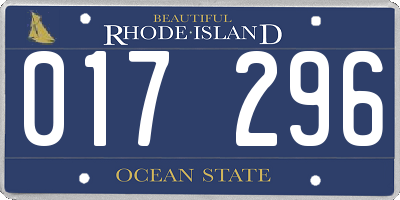 RI license plate 017296