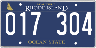 RI license plate 017304