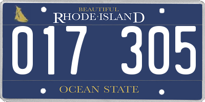 RI license plate 017305