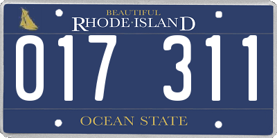 RI license plate 017311