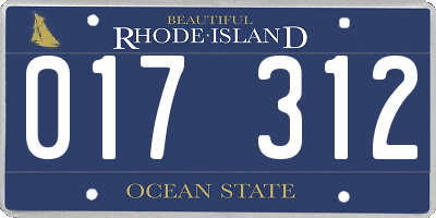 RI license plate 017312