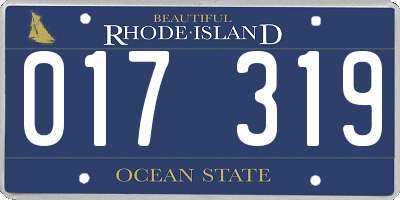 RI license plate 017319