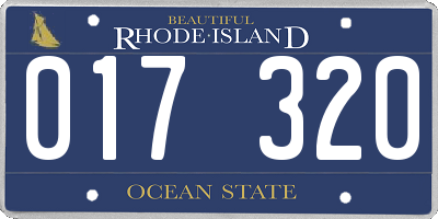 RI license plate 017320