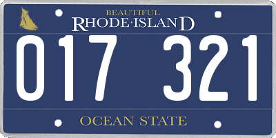 RI license plate 017321