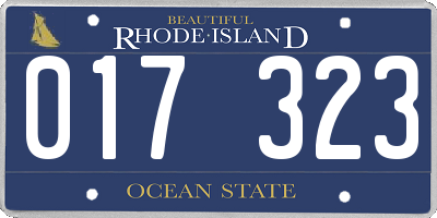 RI license plate 017323