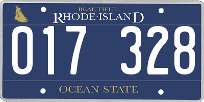 RI license plate 017328