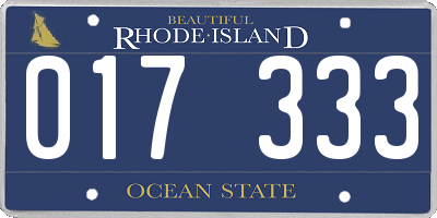 RI license plate 017333