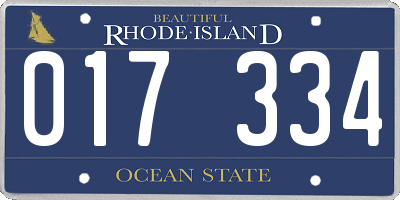 RI license plate 017334