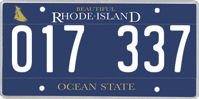 RI license plate 017337