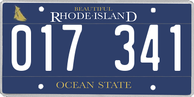 RI license plate 017341