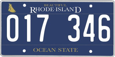 RI license plate 017346