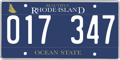 RI license plate 017347