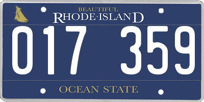 RI license plate 017359